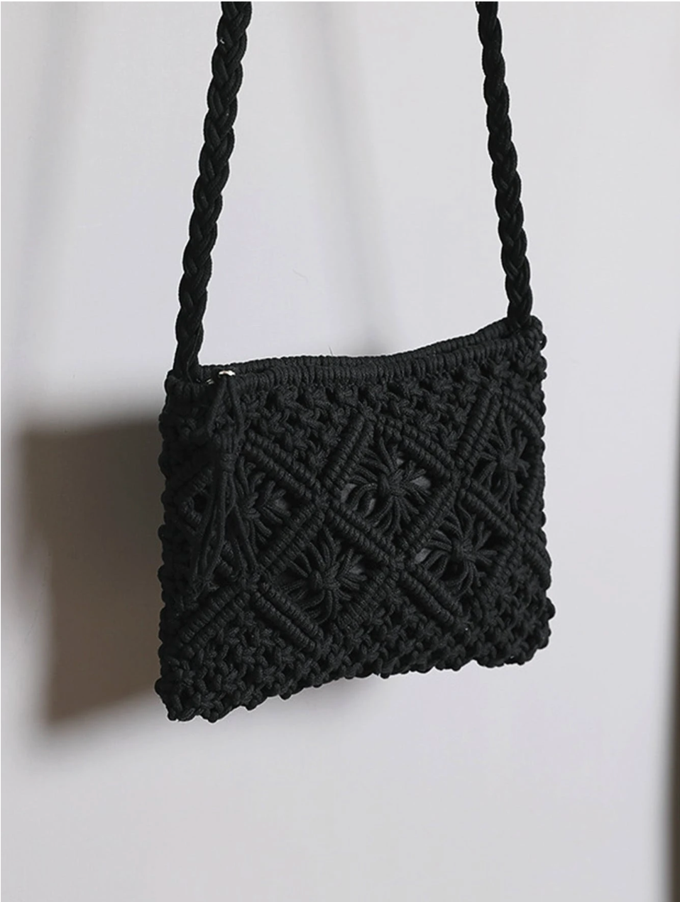 Women Crochet Bags Hallow Out Square Purse