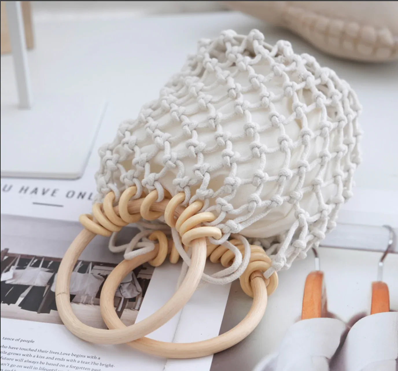 summer woven crochet handbag