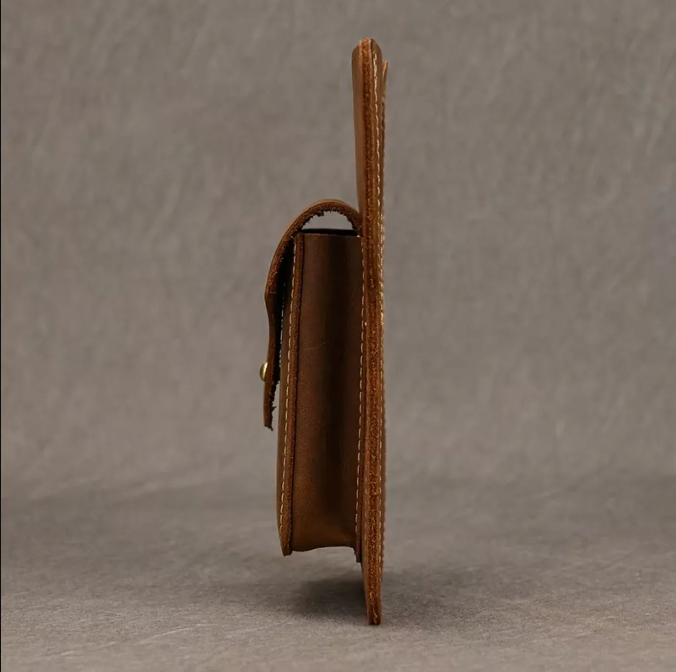 Brown Genuine Leather Belt Pouch