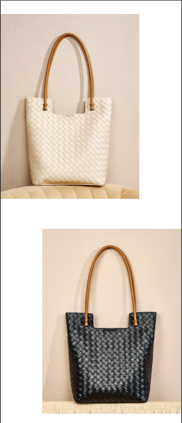 genuine leather women tote purse braided