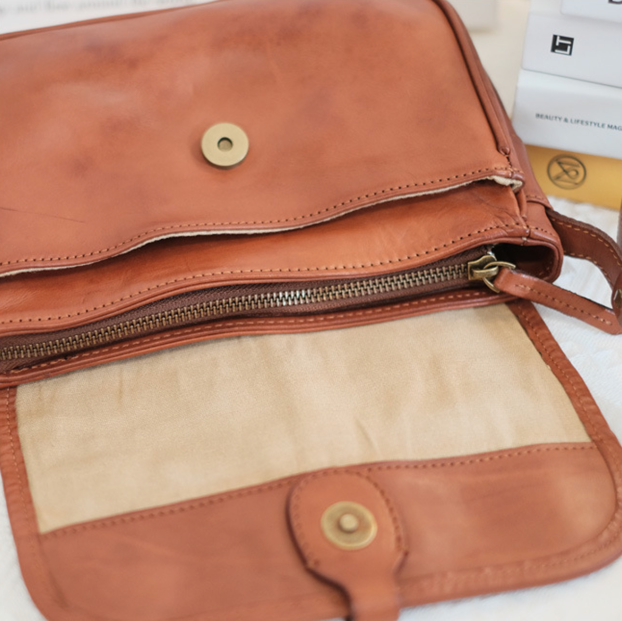 genuine leather women crossbody sling bag