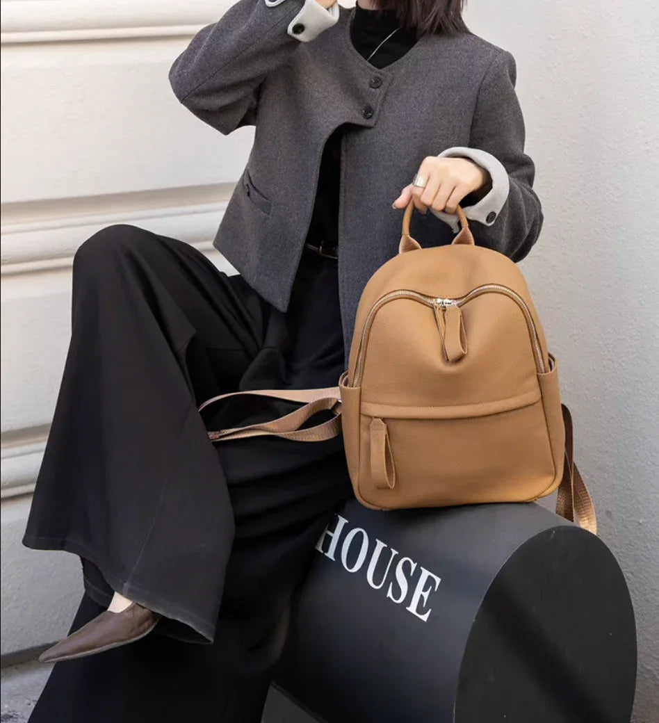 genuine leather mini rucksack womens