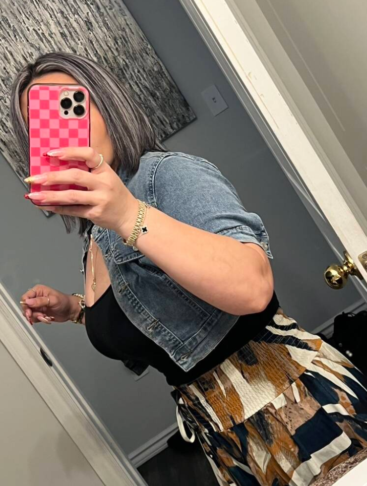 Stand Collar Cropped Denim Jacket
