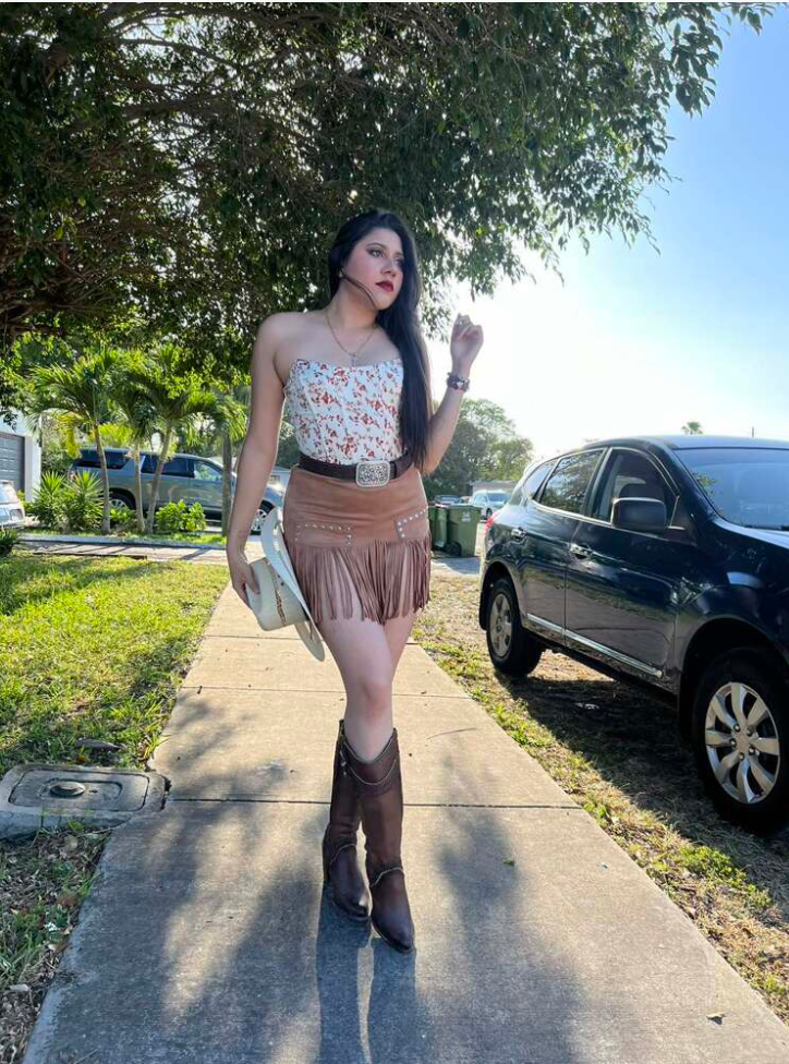 Fringe Hem Western A-Line Skirt for Women