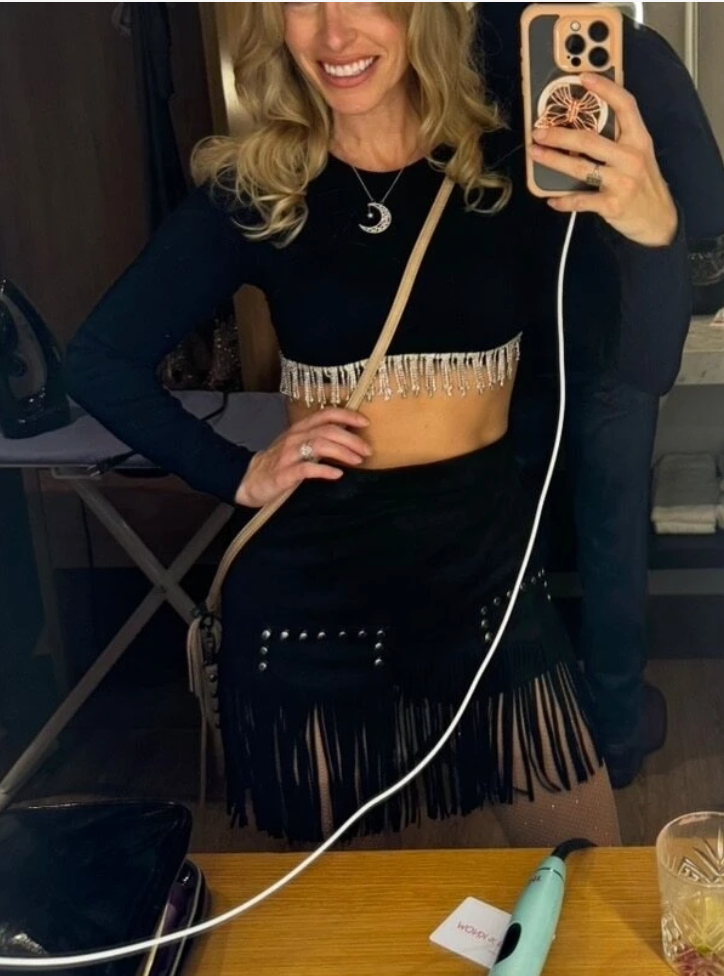 Fringe Hem Western A-Line Skirt for Women