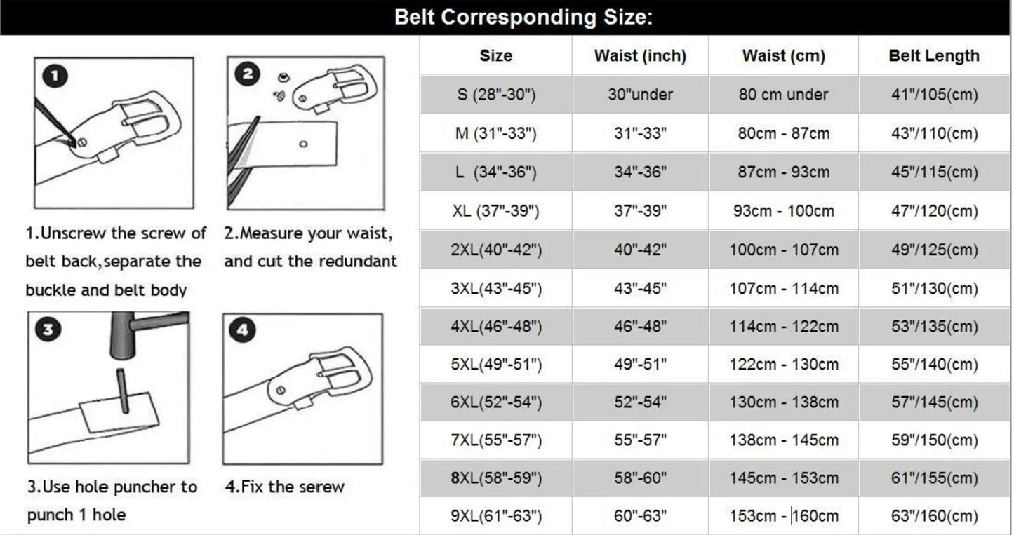 Genuine leather belts for men dress pants