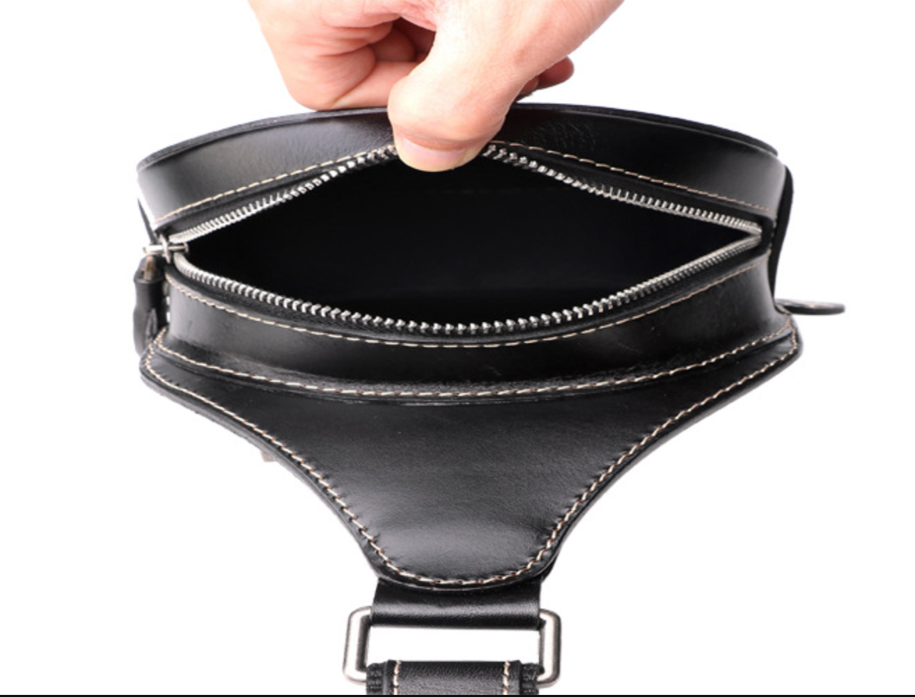 Hand Carved Leather Chest Bag for Men