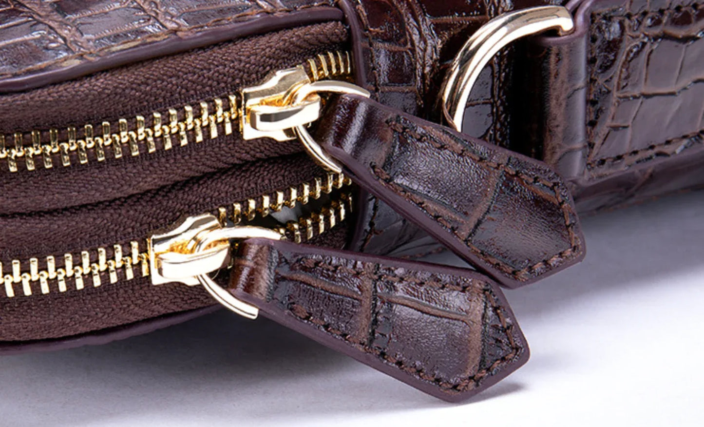 Genuine Crocodile Pattern Leather Briefcase Bag