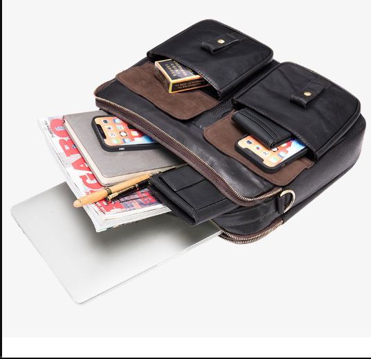 Leather Briefcase Laptop Messenger Bag