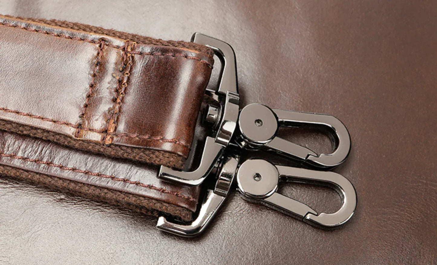 Brown Leather Duffle Bag with Laptop Compartment