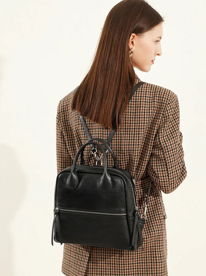 Leather Backpack Women Genuine Cowhide