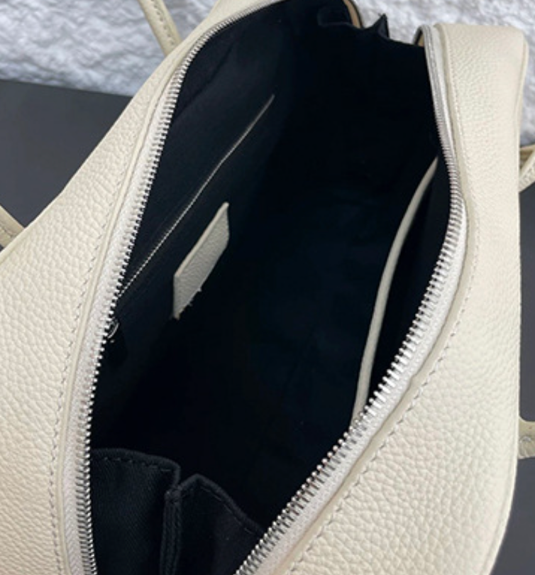 Genuine Leather Shoulder Bag for Women with Zipper Closure