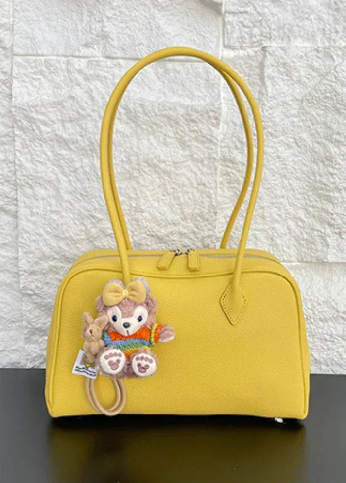 Genuine Leather Shoulder Bag for Women with Zipper Closure
