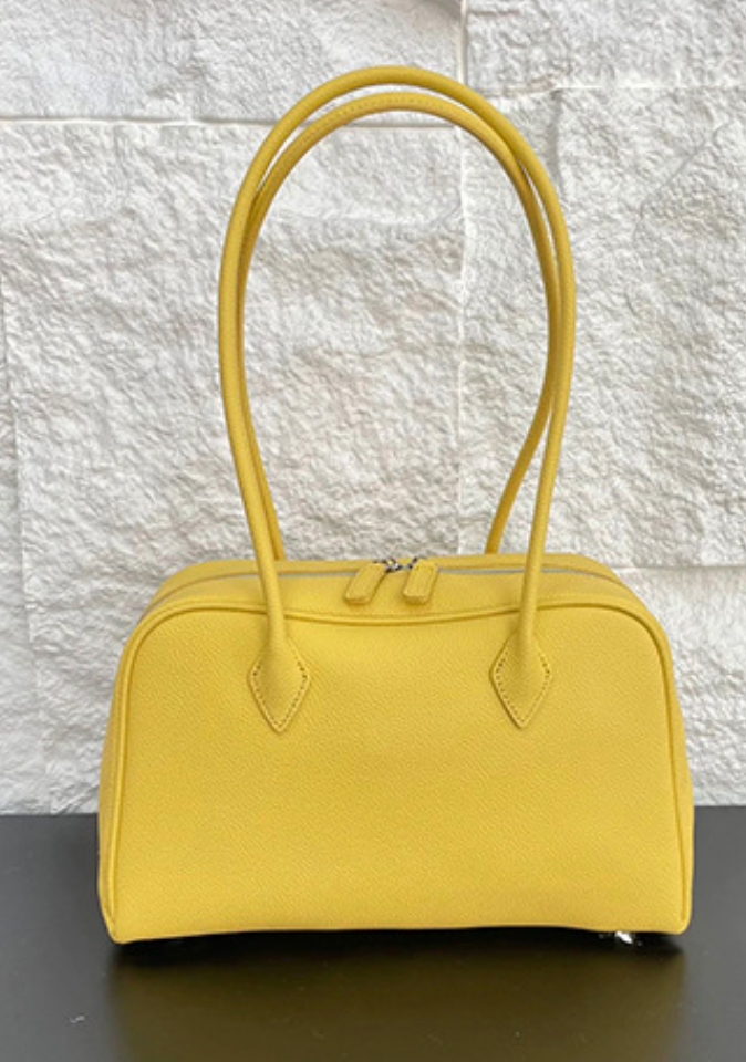 Genuine Leather Shoulder Bag for Women with Zipper Closure