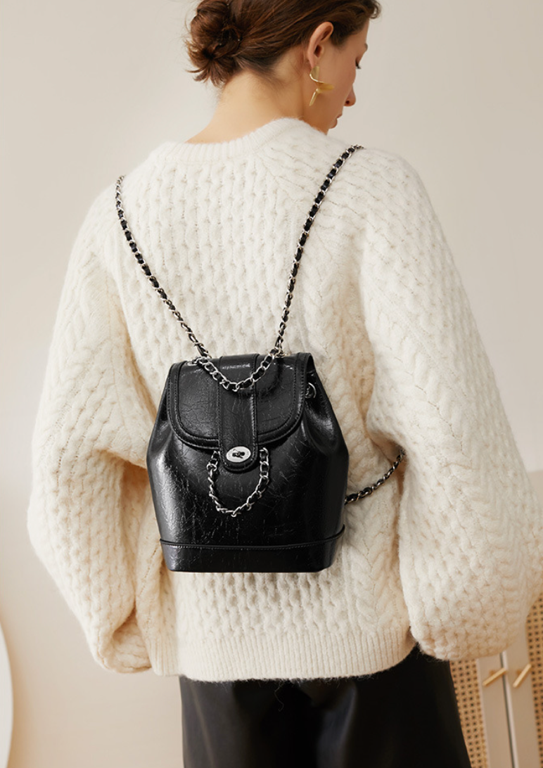 Genuine Leather Crossbody Backpack Purse for Women