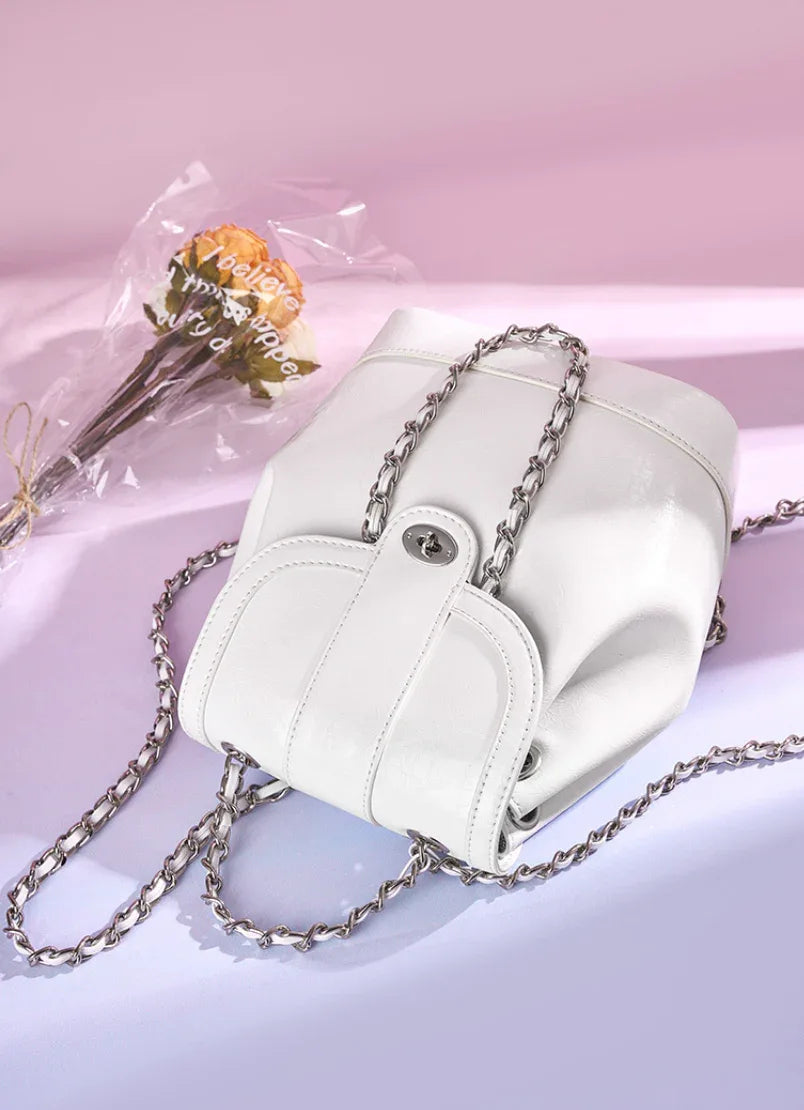 Genuine Leather Crossbody Backpack Purse for Women