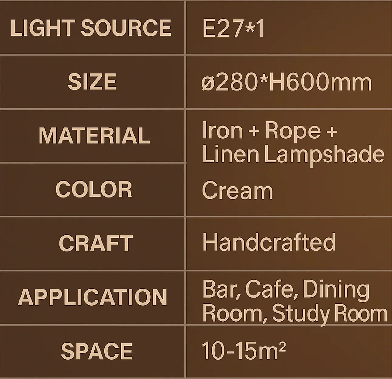 Handmade Rope Linen Table Lamp for Rustic Bedroom