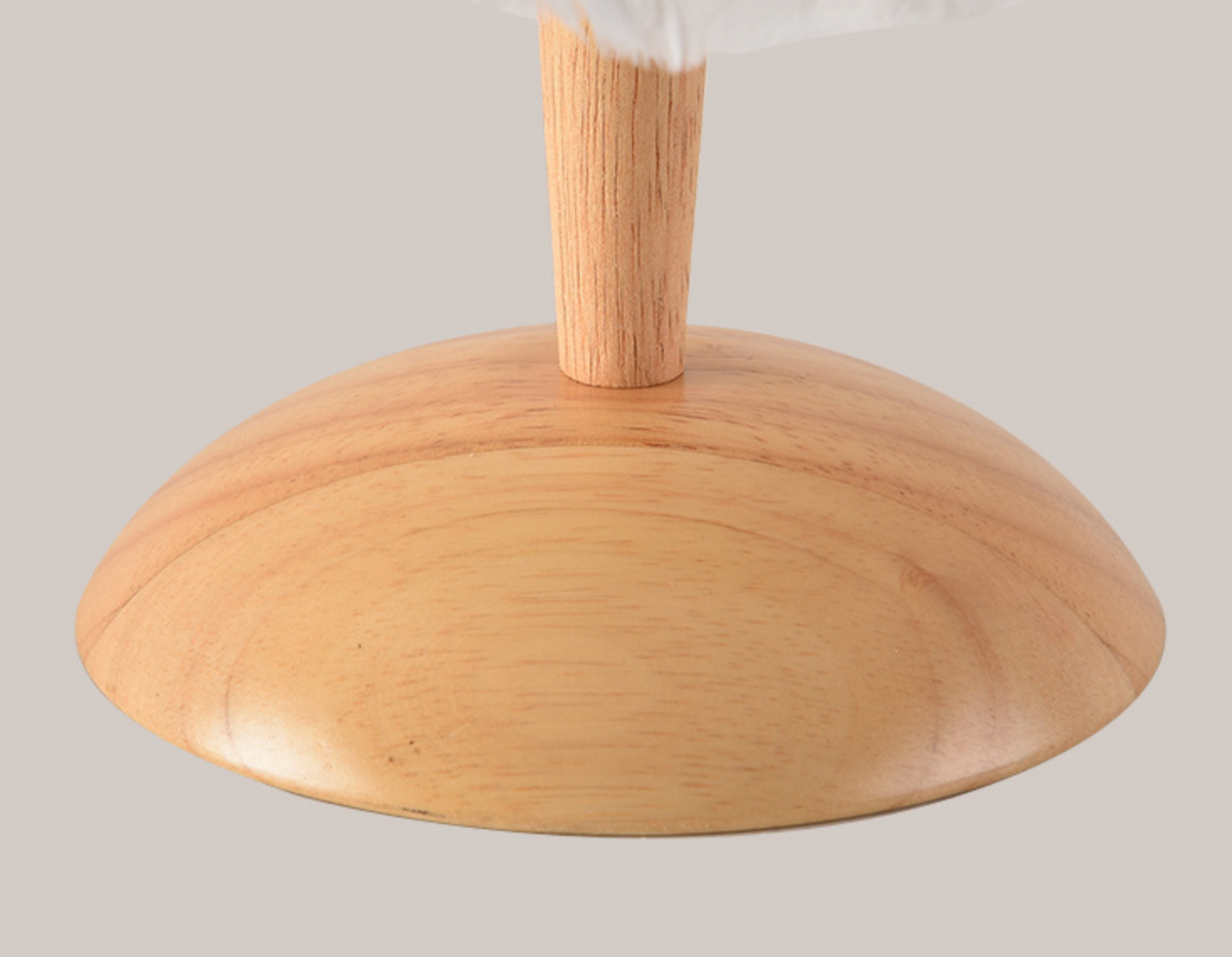 Feather Table Lamp for Bedroom with Wooden Base