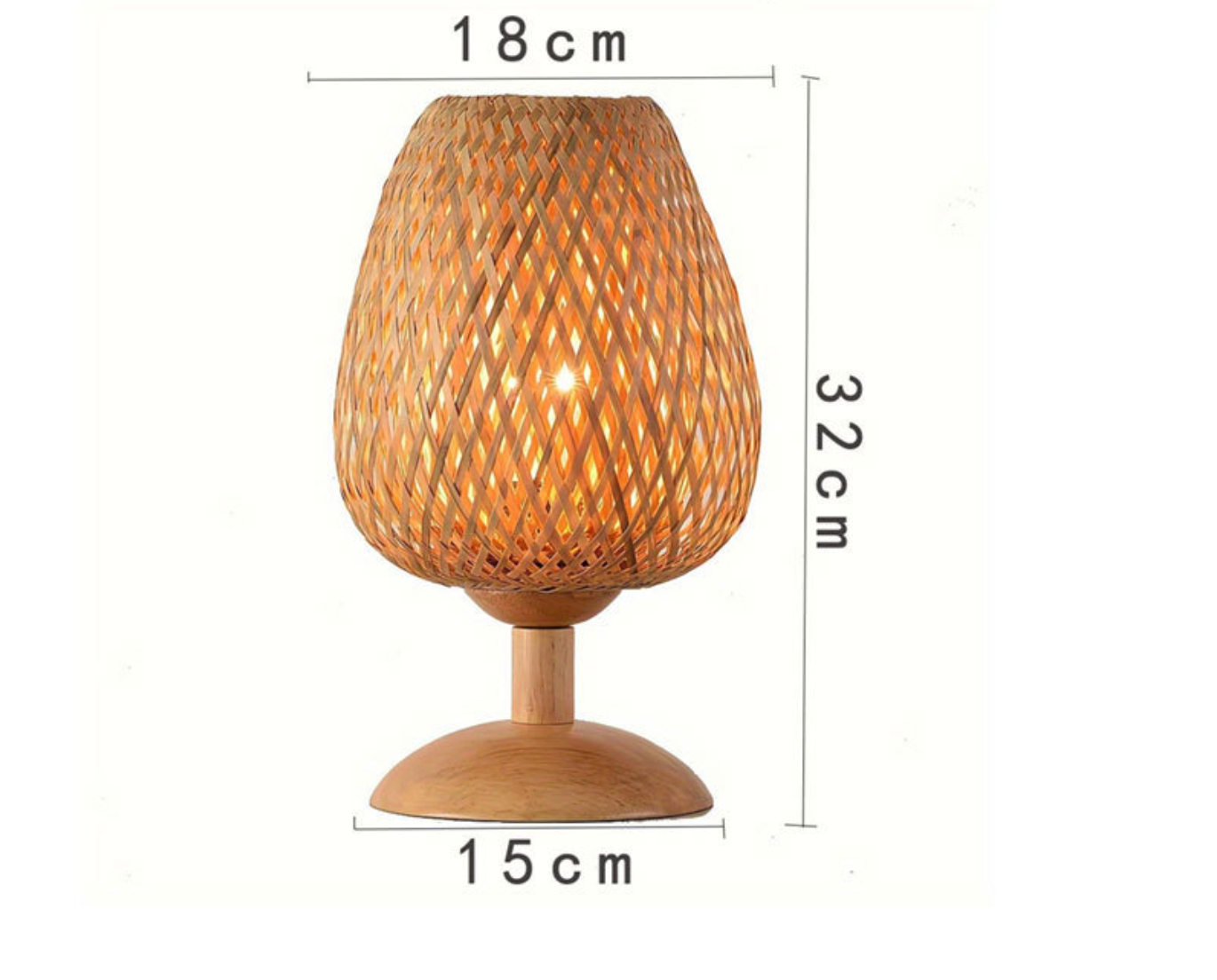 Bamboo Rattan Table Lamp for Bedroom & Side Table