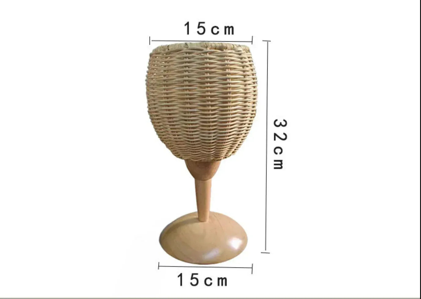 Bamboo Rattan Table Lamp for Bedroom & Side Table