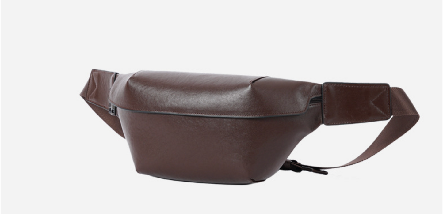 Men’s Leather Waist Bag Crossbody for Travel