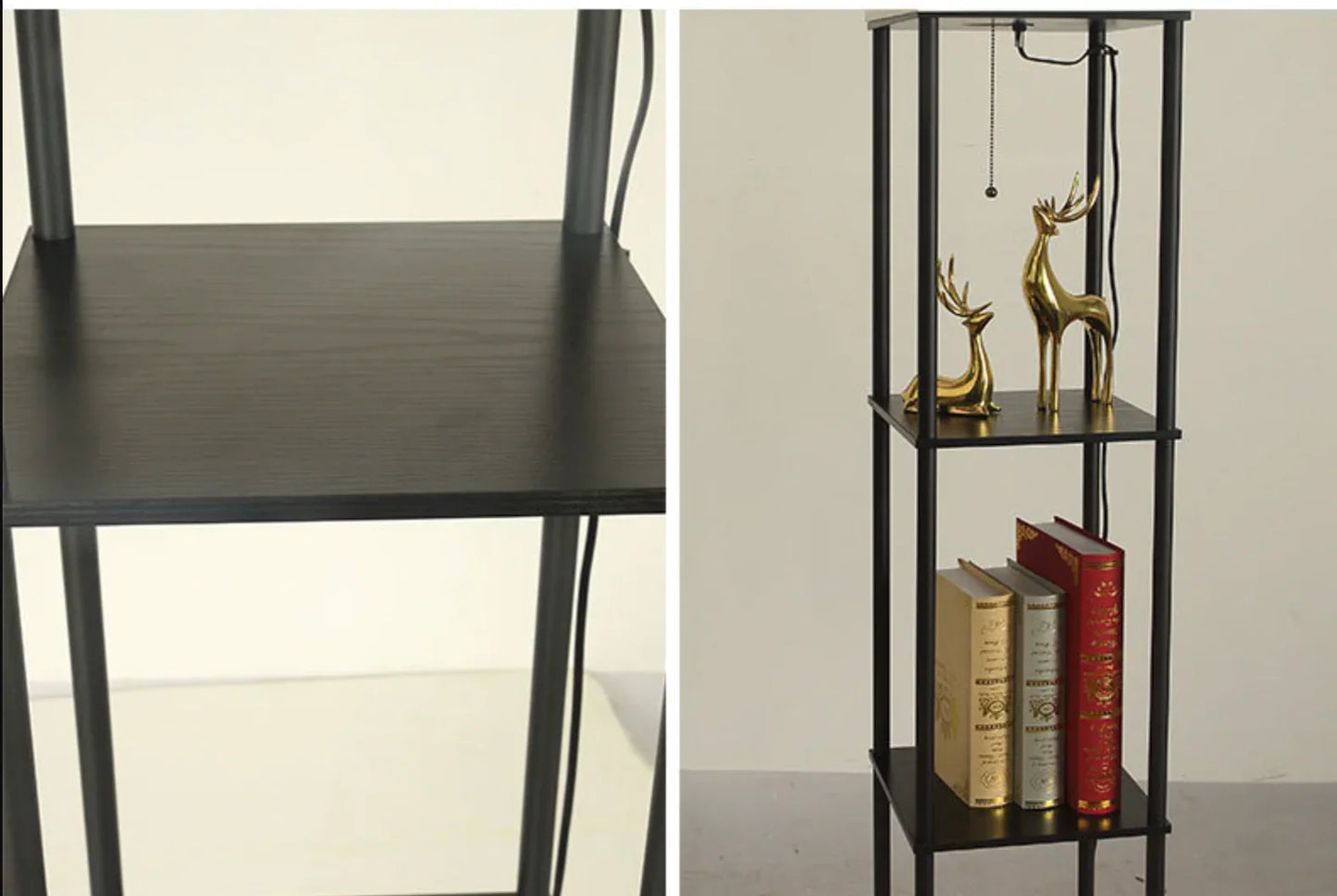 Corner Standing Lamp with Storage for Bedroom & Living Room