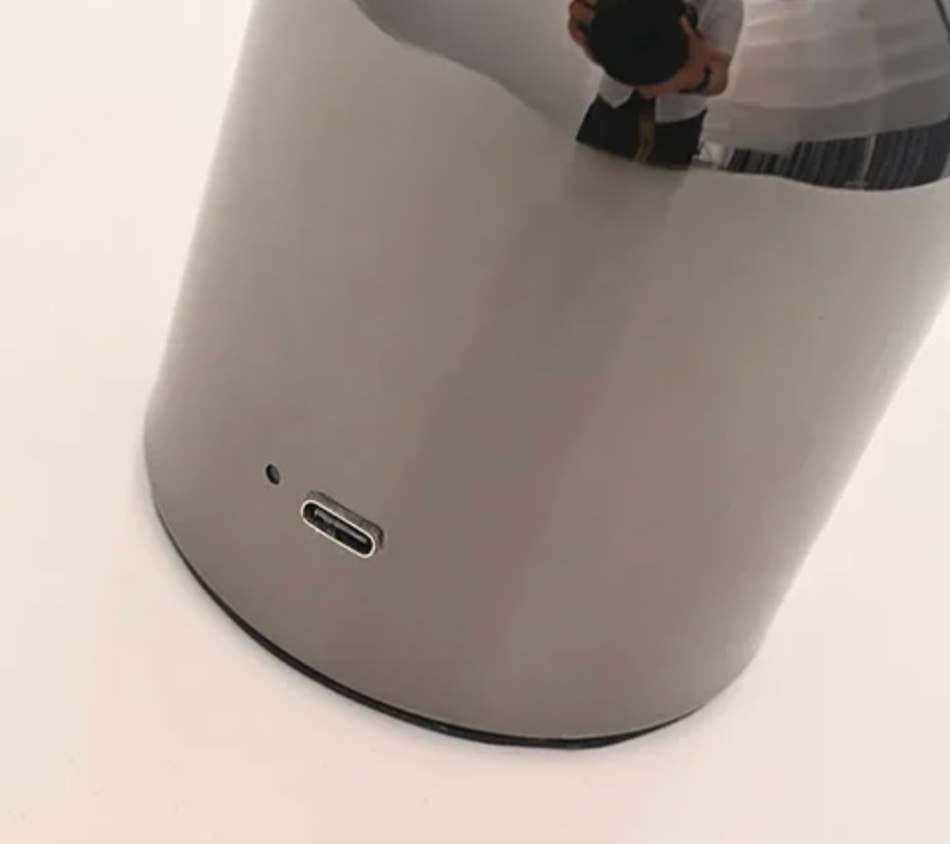 Rechargeable Chrome Mushroom Table Lamp For Bedroom & Desk