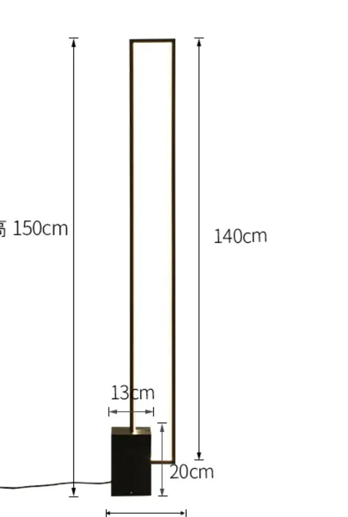 Minimalist Black Geometric Floor Lamp for Bedroom