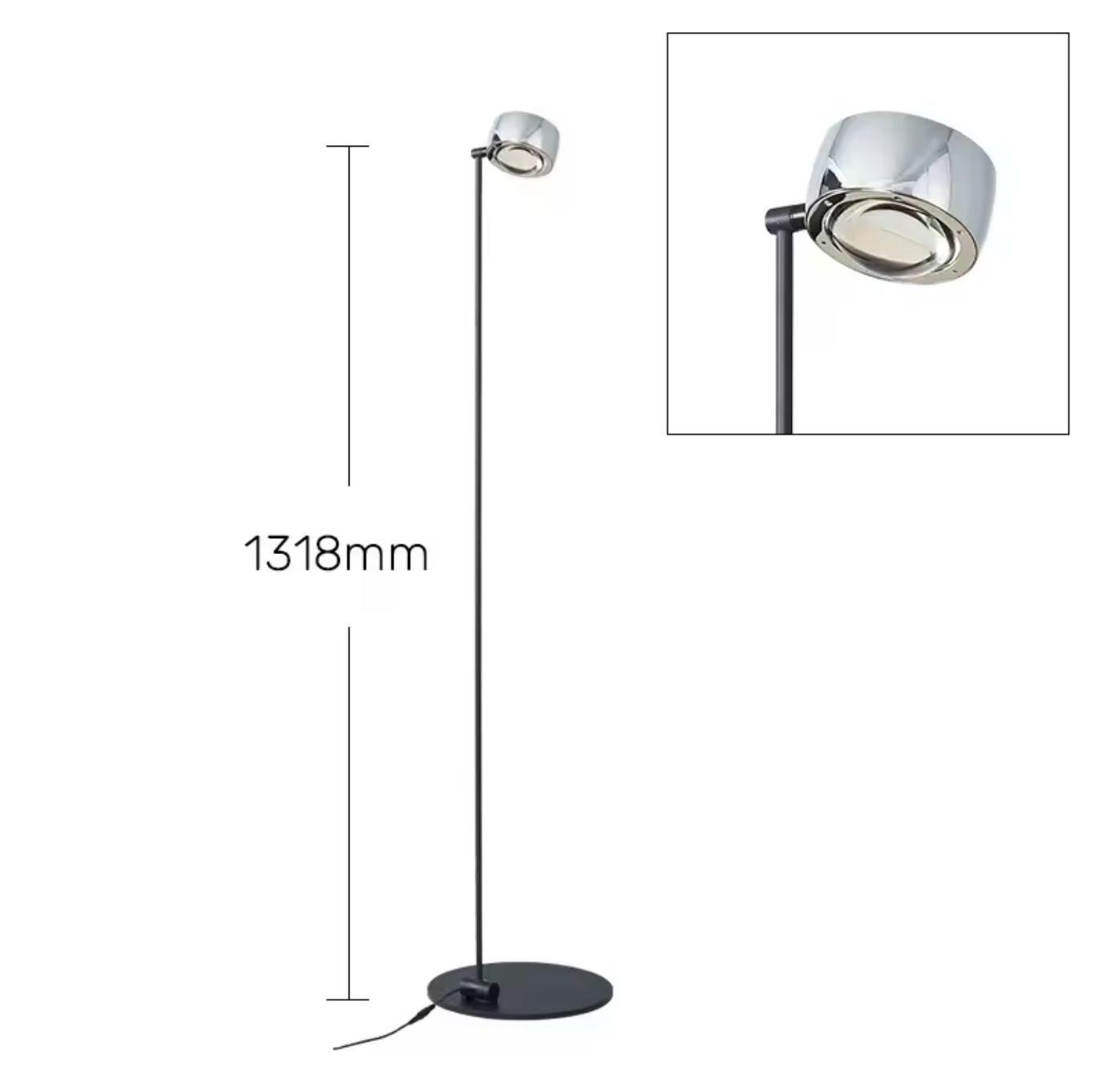 Modern Minimalist Floor Lamp with Adjustable Head Reading Light