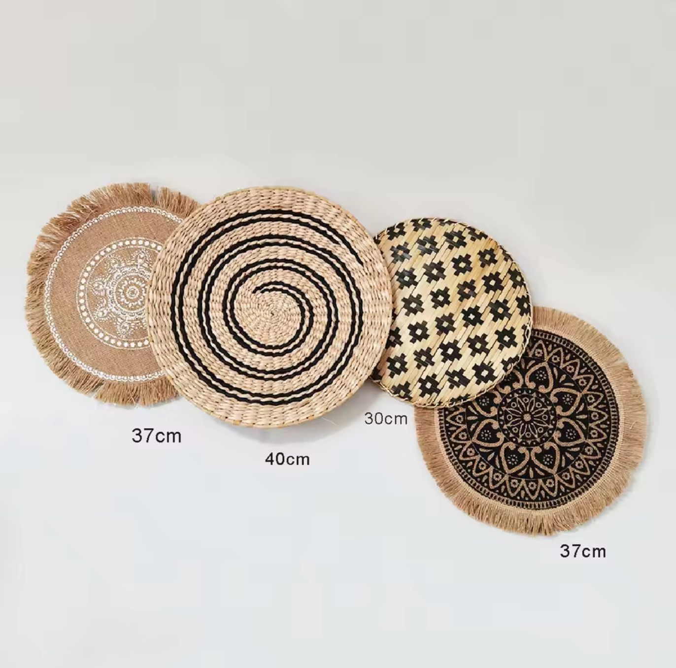 Handwoven Boho Raffia Straw Wall Hanging for Living Room