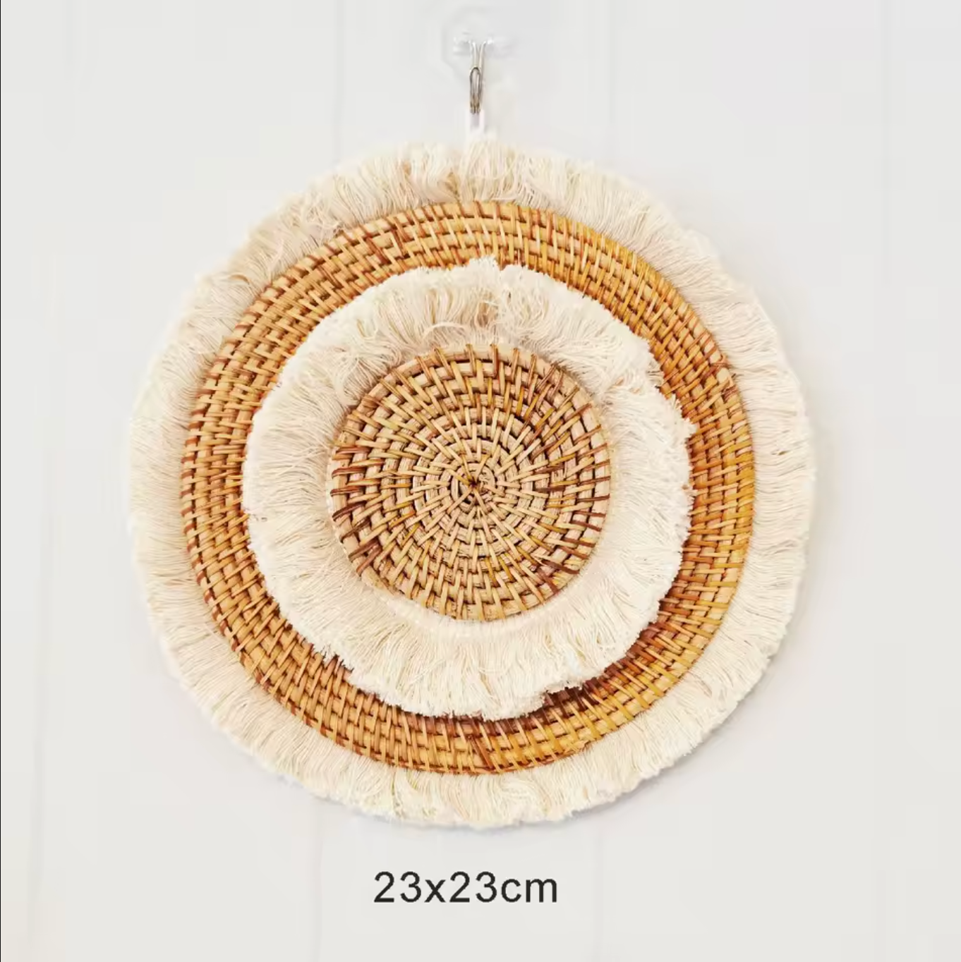 Round Woven Raffia Wall Decor Natural Straw Wall Hanging