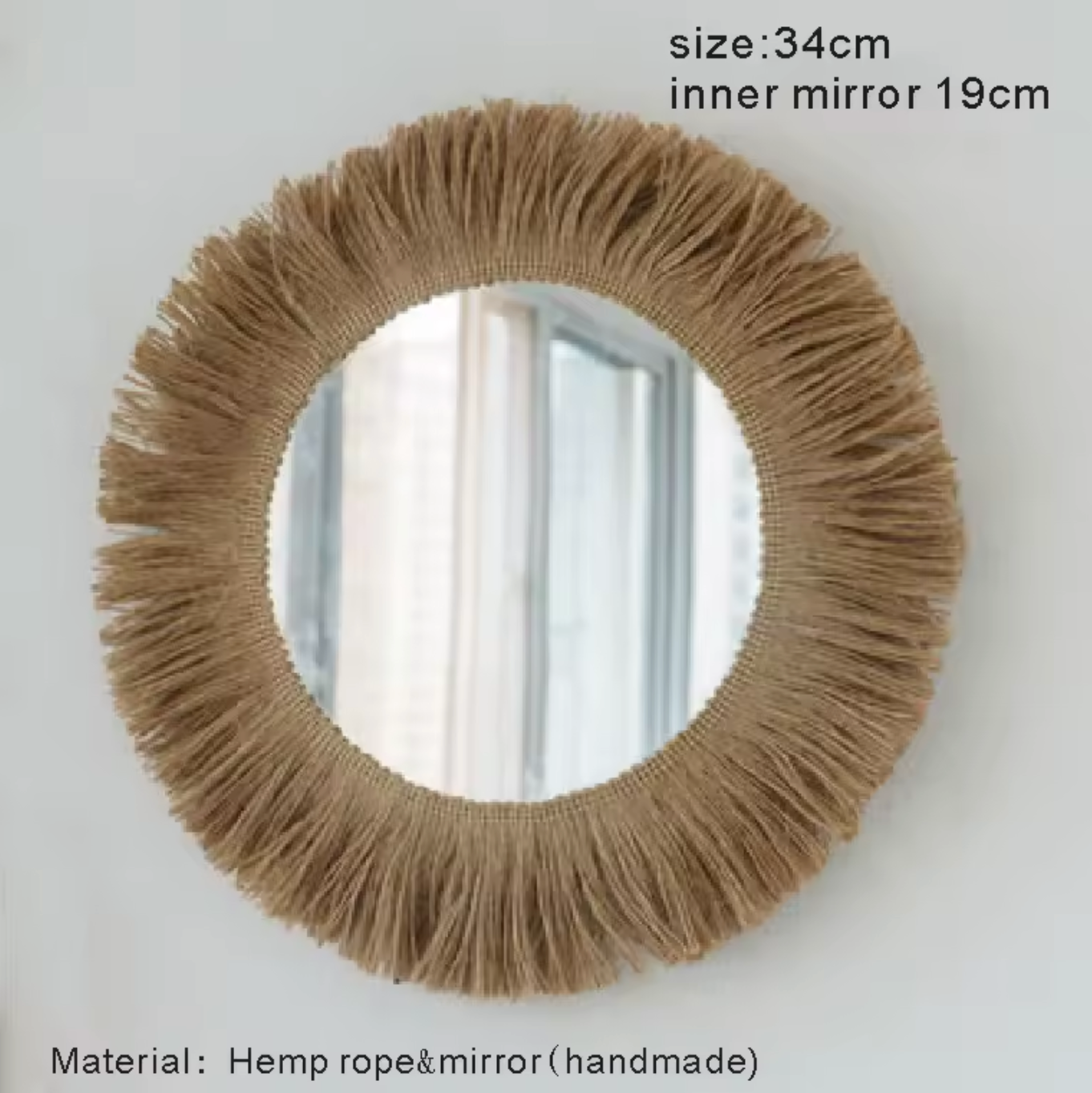 Round Woven Raffia Wall Decor Natural Straw Wall Hanging