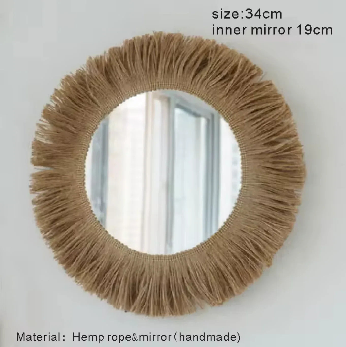 Round Woven Raffia Wall Decor Natural Straw Wall Hanging 7