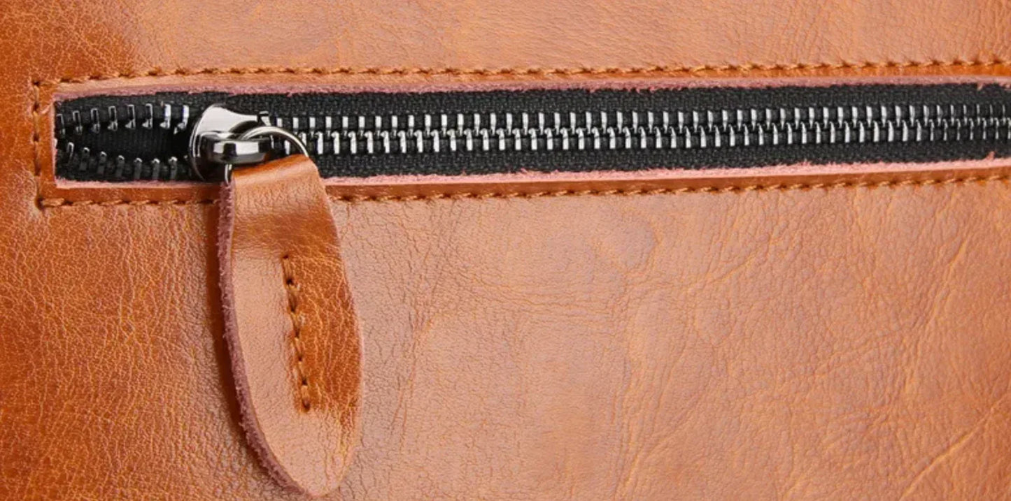 Genuine Leather Backpack Brown for Women