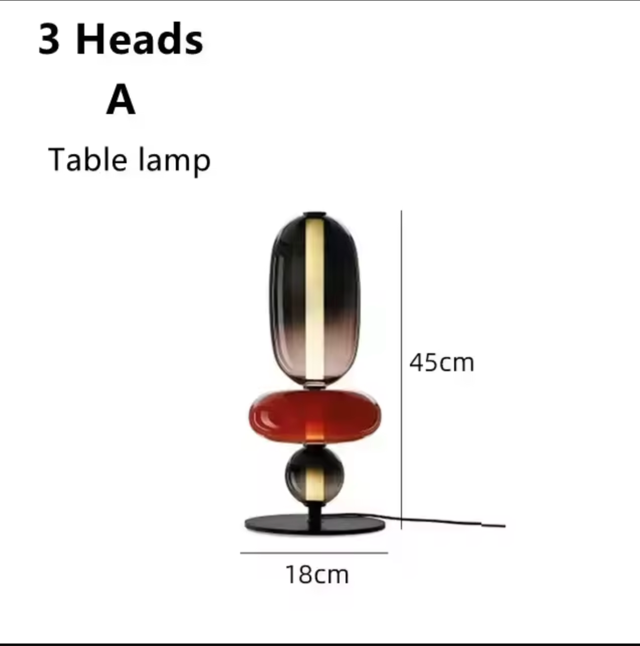 Nordic Design Colorful Glass Table Lamp LED for Bedroom
