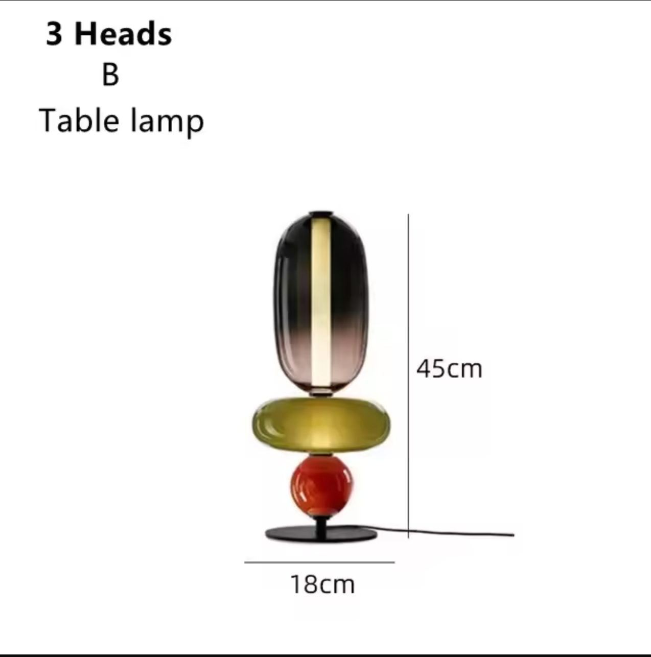Nordic Design Colorful Glass Table Lamp LED for Bedroom