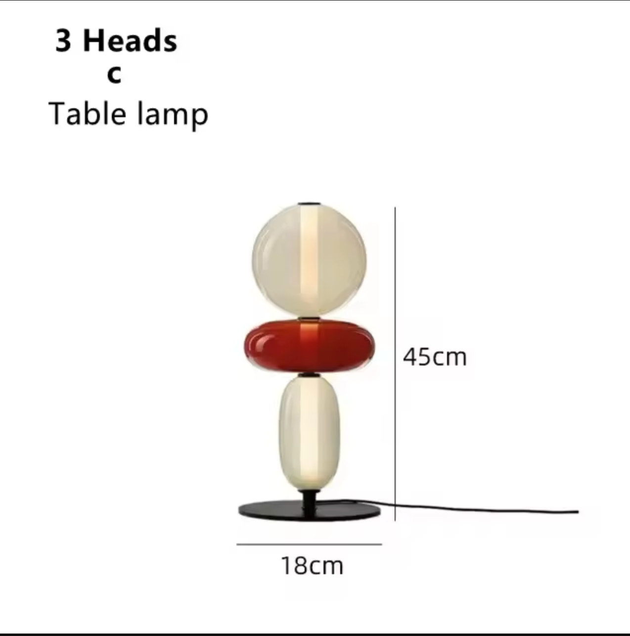 Nordic Design Colorful Glass Table Lamp LED for Bedroom