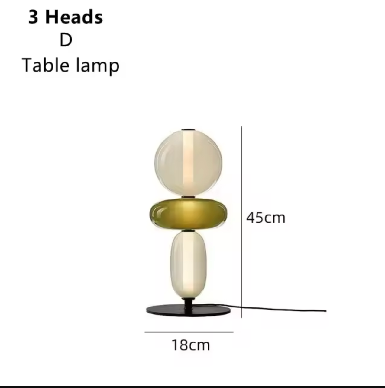 Nordic Design Colorful Glass Table Lamp LED for Bedroom