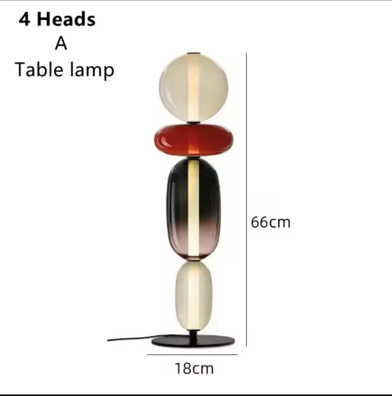 Nordic Design Colorful Glass Table Lamp LED for Bedroom