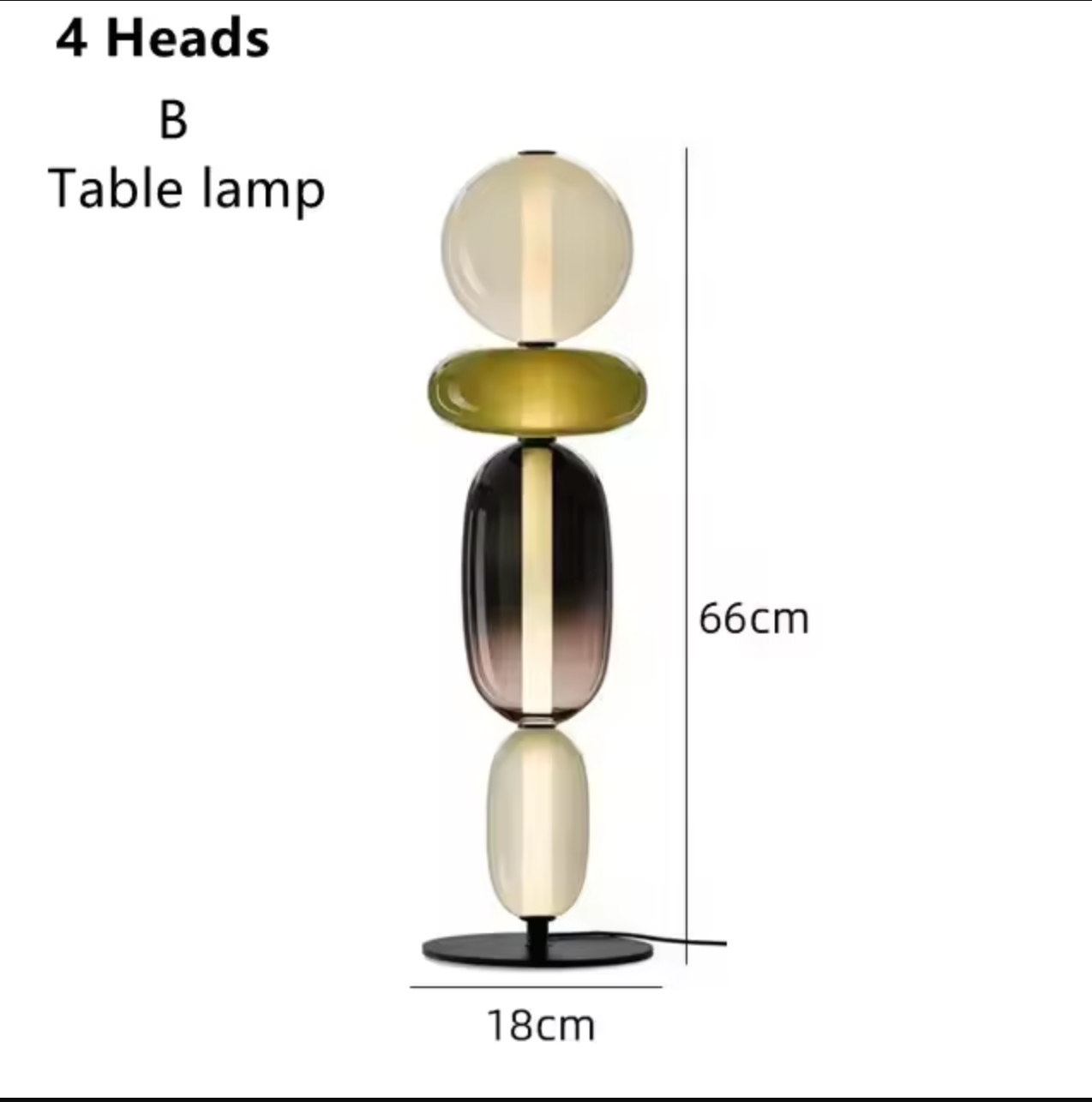 Nordic Design Colorful Glass Table Lamp LED for Bedroom