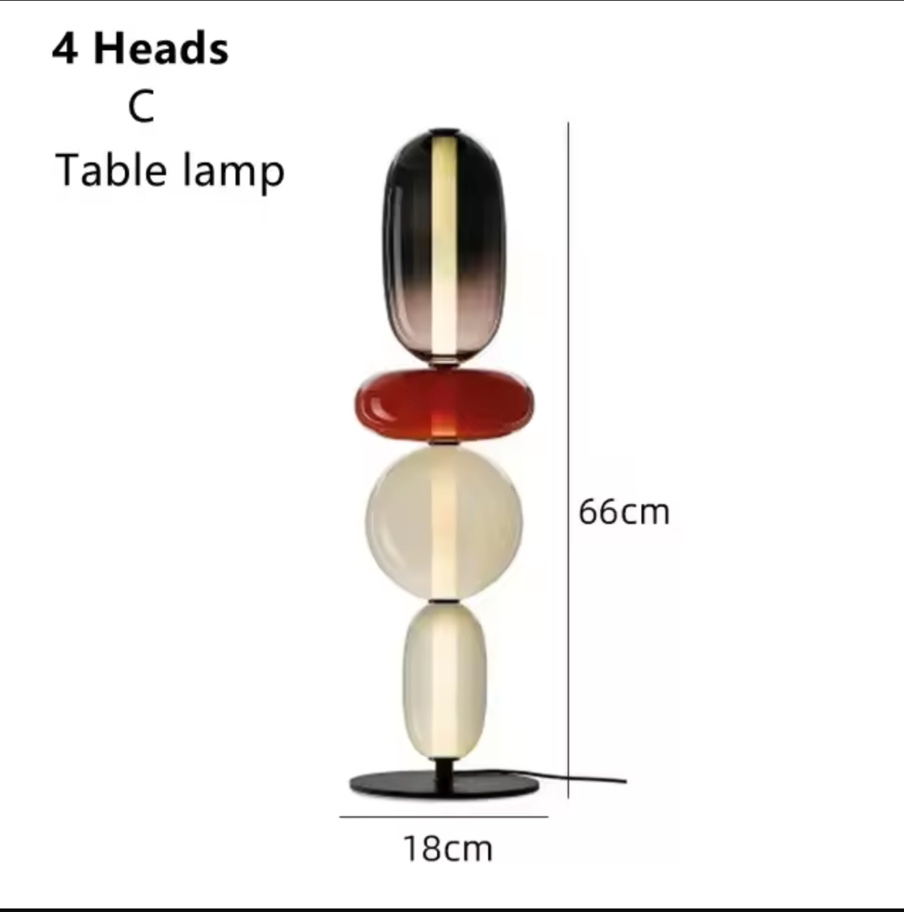 Nordic Design Colorful Glass Table Lamp LED for Bedroom