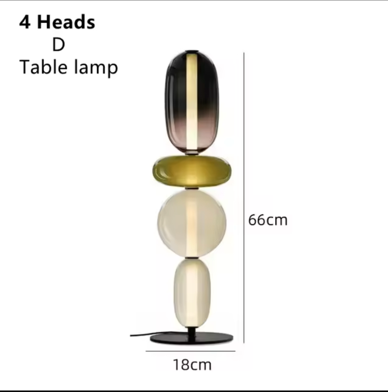 Nordic Design Colorful Glass Table Lamp LED for Bedroom