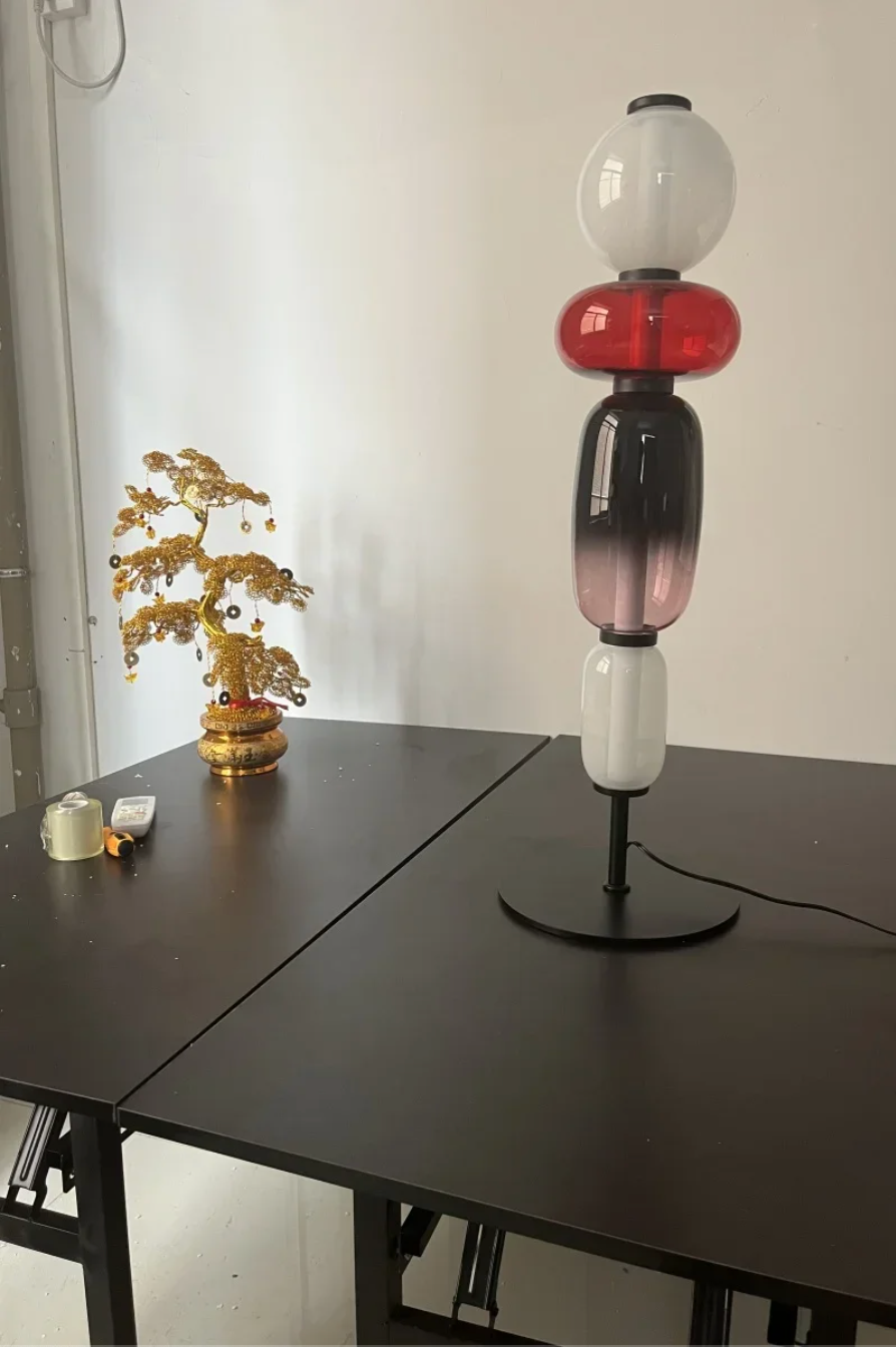 Nordic Design Colorful Glass Table Lamp LED for Bedroom