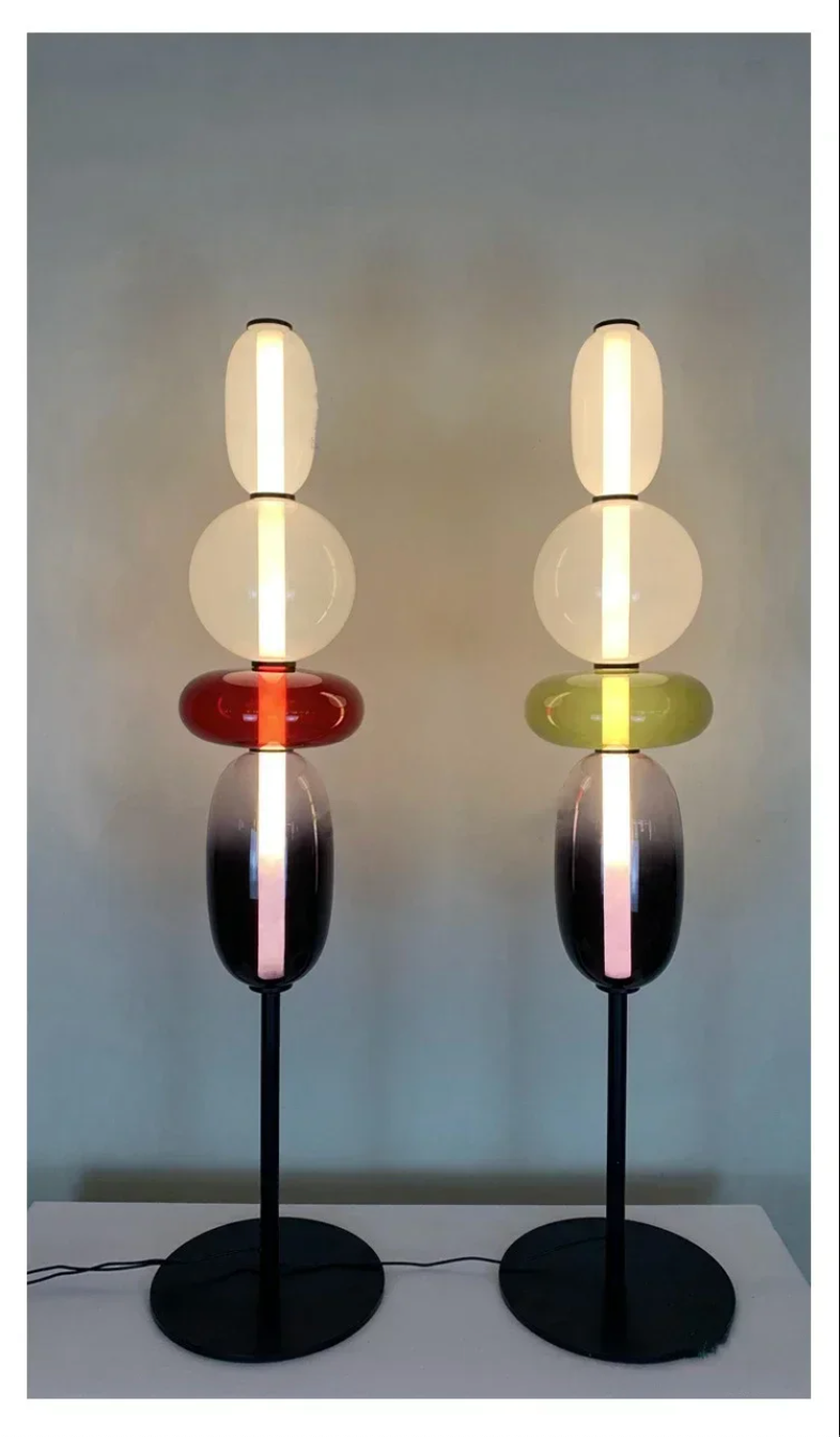 Nordic Design Colorful Glass Table Lamp LED for Bedroom