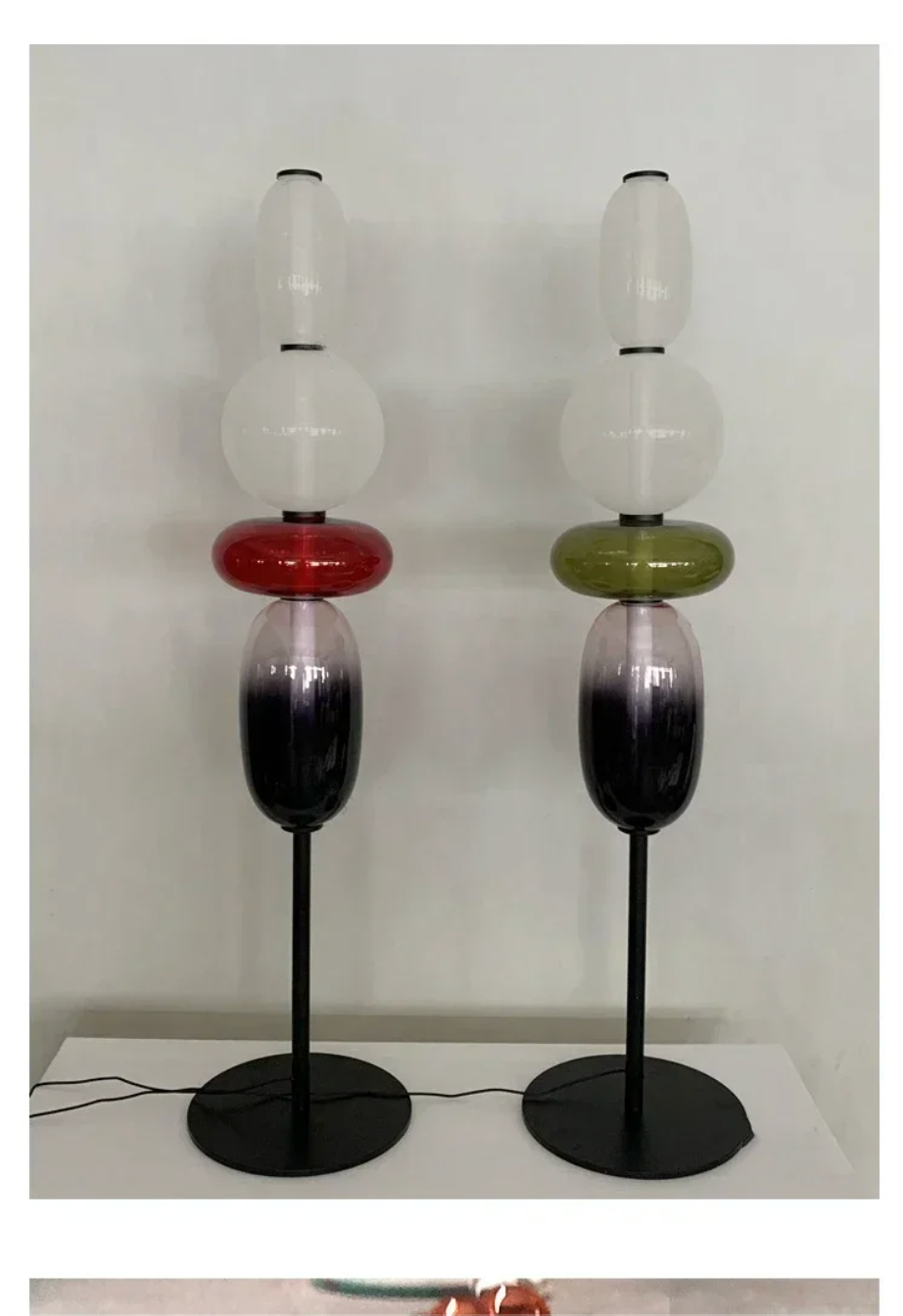 Nordic Design Colorful Glass Table Lamp LED for Bedroom