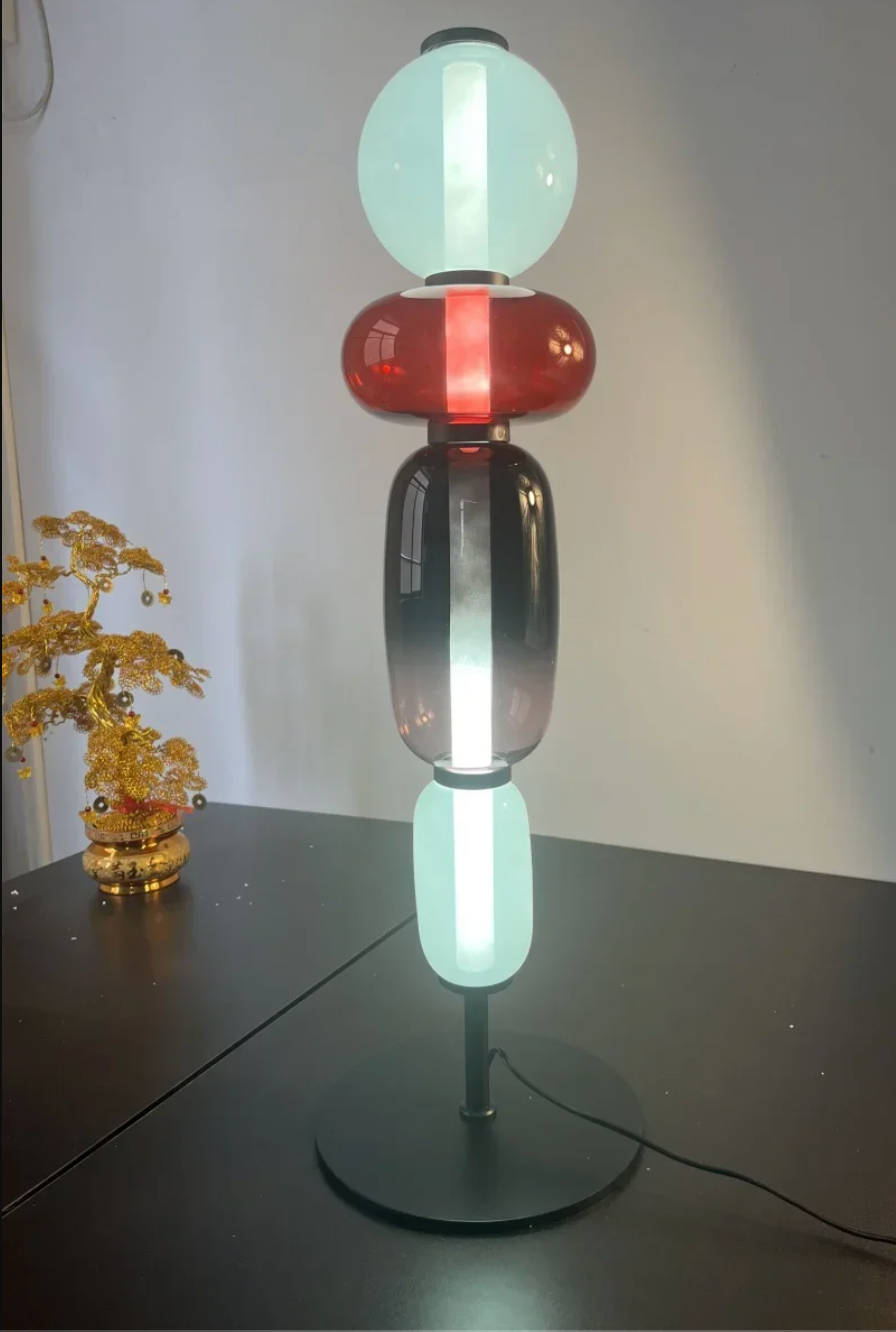 Nordic Design Colorful Glass Table Lamp LED for Bedroom