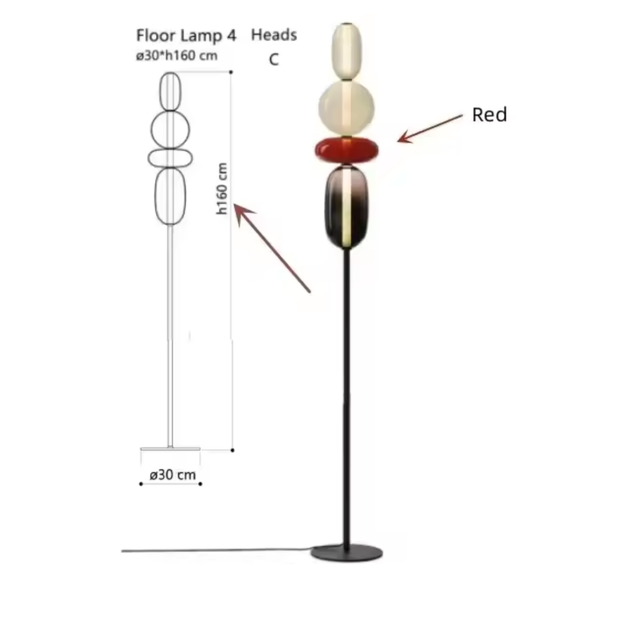 Nordic Design Colorful Glass Floor Lamp for Living Room