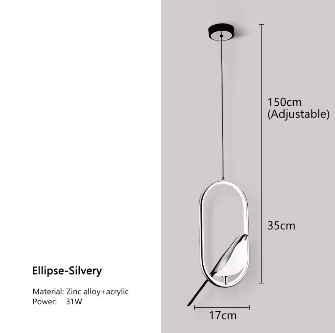Magpie Bird LED Pendant Lamp Ceiling Chandelier