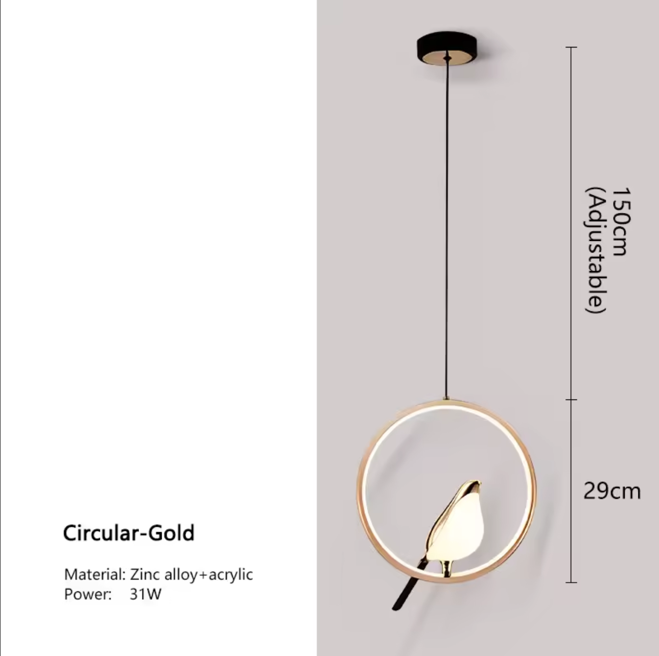 Magpie Bird LED Pendant Lamp Ceiling Chandelier