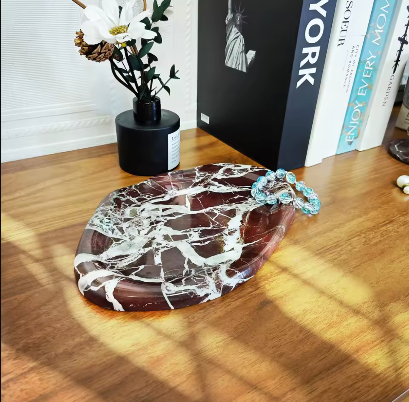 Natural Marble Tray for Jewelry & Home Decor